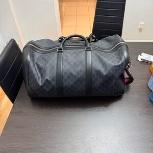 Gucci Black Patterned Duffel Bag